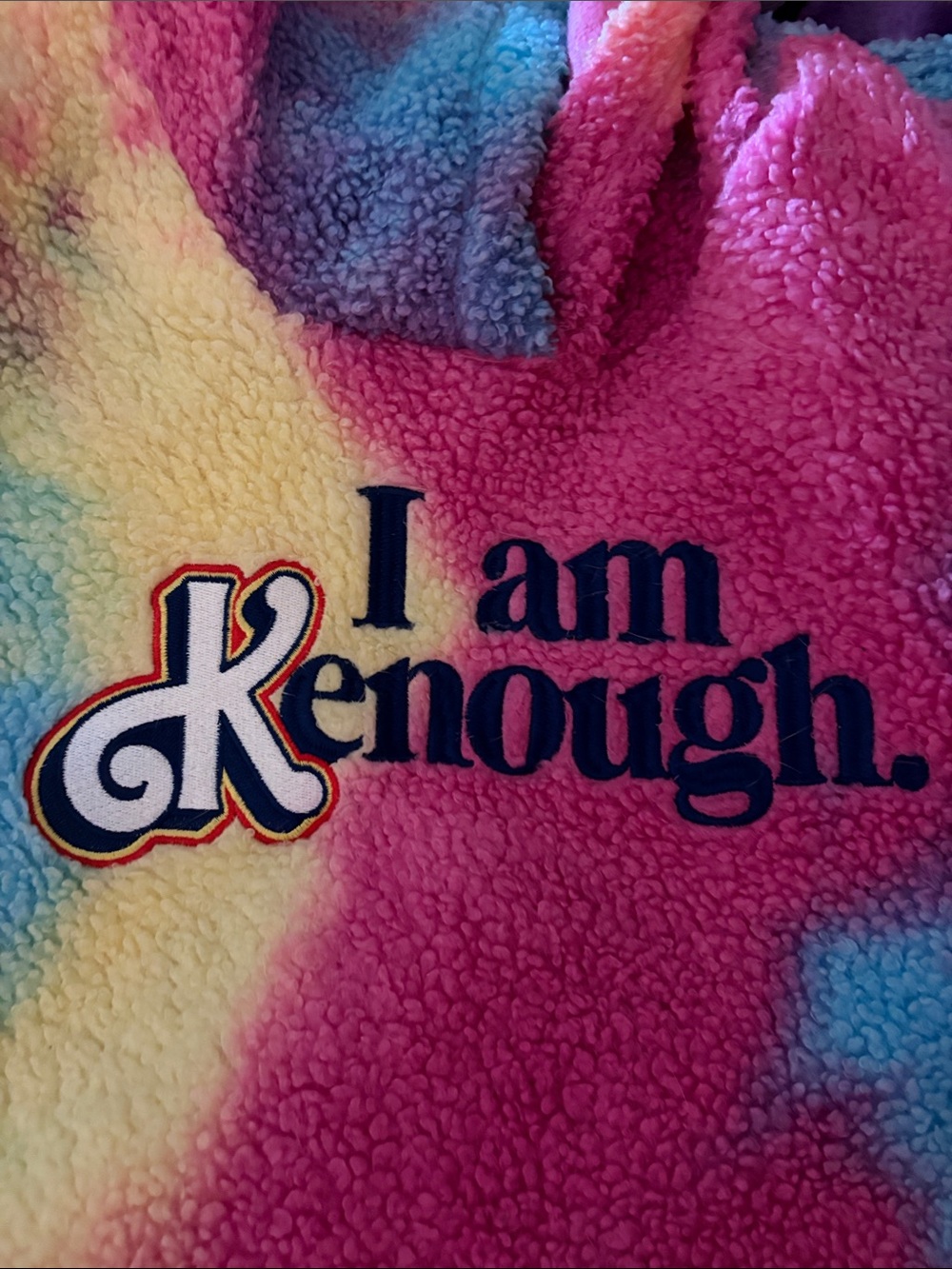 'I Am Enough' Tie-Dye Sherpa Hoodie